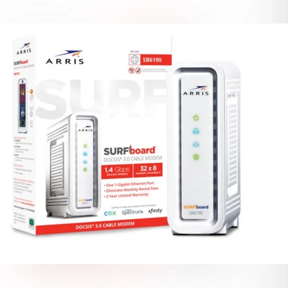 SB6190 SURFboard Cable Modem DOCSIS 3.0 1.4 GBPS - Picture 1 of 9